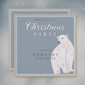 水の色ポーラベアヴィンテージクリスマスパーティー 招待状