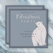 水の色ポーラベアヴィンテージクリスマスパーティー 招待状