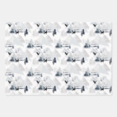 水の色マウンテンスタグクリスマス ラッピングペーパーシート (正面3)