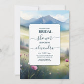 水の色マウンテンズパインフォレストブライダルシャワー 招待状 (正面)