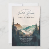 水の色マウンテンズパインフォレストブライダルシャワー 招待状 (正面)