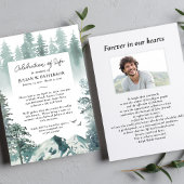 水の色マウンテンパインお祝いの写真 招待状