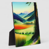 水の色マウンテンメドウテーブルトップ フォトプラーク (側面)