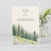 水の色マウンテンランドスケープ結婚式招待状 招待状 (スタンド正面)