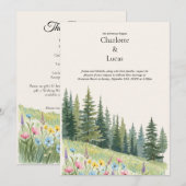 水の色マウンテンランドスケープ結婚式招待状 招待状 (正面/裏面)