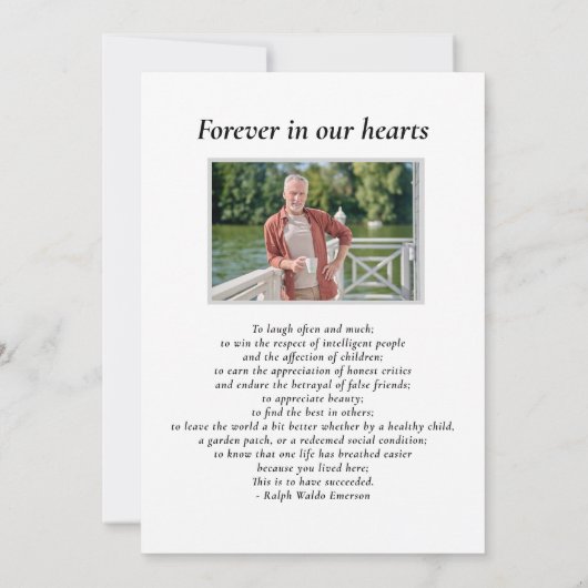 水の色マウンテンレイクお祝いの写真 招待状 (裏面)