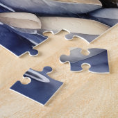 水の色マウンテンレイクシーン4:5ポスター ジグソーパズル (側面)