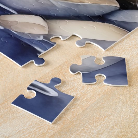 水の色マウンテンレイクシーン4:5ポスター ジグソーパズル (側面)