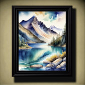 水の色マウンテンレイクシーン4:5ポスター ポスター