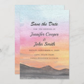 水の色マウンテンレイクビュー結婚ズ セーブザデート (正面/裏面)