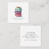 水の色マカロンベイカーパティシシェフ スクエア名刺 (正面/裏面)