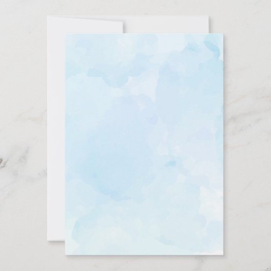 水の色マカロン男の赤ちゃん誕生日パーティーInvite 招待状 (裏面)