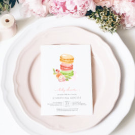 水の色マカロン赤ちゃんシャワー招待 招待状