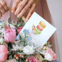 水の色マカロン赤ちゃんシャワー招待