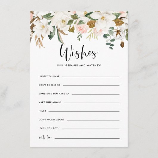 水の色マグノリア素朴ス結婚の願い エンクロージャーカード (正面)