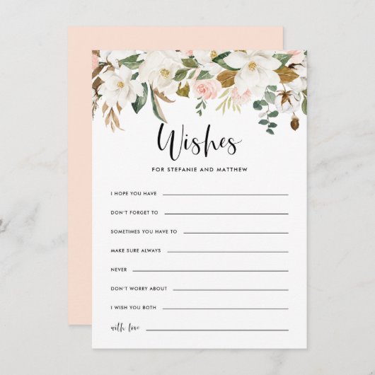 水の色マグノリア素朴ス結婚の願い エンクロージャーカード (正面/裏面)