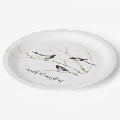 水の色マグパイ鳥の家族は全て ペーパープレート (アングル)