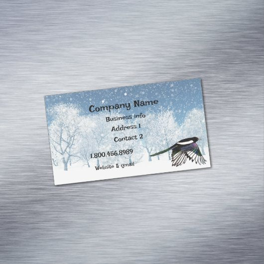 水の色マグピー、鳥、自然、野生生物ビジネス マグネット名刺 (インサイチュ)