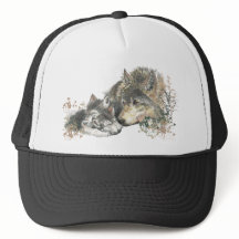 水の色マザーウルフ&カブスアニマルアート