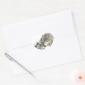 水の色マザーウルフ&カブスアニマルアート ハートシール (封筒)