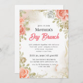 水の色マザーズデイブランチ招待状 招待状 (正面/裏面)