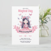 水の色マジカルフェアリープリンセス誕生日パーティー 招待状 (スタンド正面)