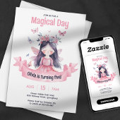 水の色マジカルフェアリープリンセス誕生日パーティー 招待状