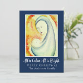 水の色マドンナとチャイルドフラットホリデーカード シーズンカード (スタンド正面)