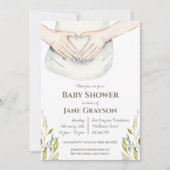 水の色ママとビー男女兼用ビーのシャワー 招待状 (正面)