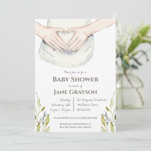 水の色ママとビー男女兼用ビーのシャワー 招待状 (スタンド正面)