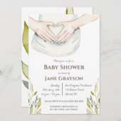 水の色ママとビー男女兼用ビーのシャワー 招待状 (正面/裏面)