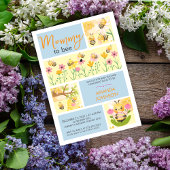 水の色ママに可愛い赤ちゃんシャワー 招待状