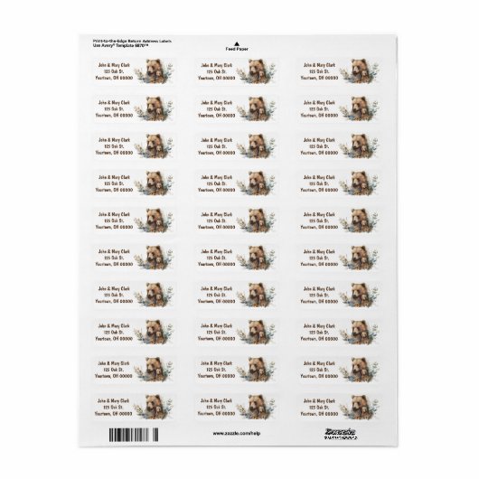 水の色ママベアとキューブ ラベル (フルシート)