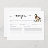 水の色マラードアヒル赤ちゃんシャワーレシピカード (正面/裏面)