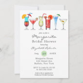 水の色マルガリータブライダルシャワー招待 (正面)