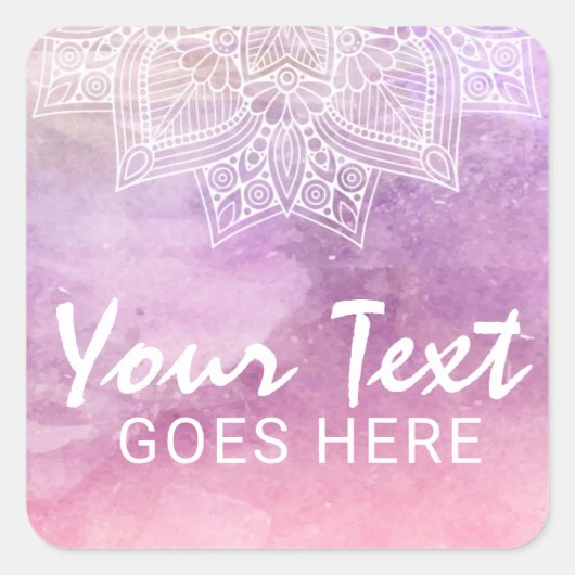 水の色マンダラホリスティックスピリチュアルヒーリング スクエアシール (正面)