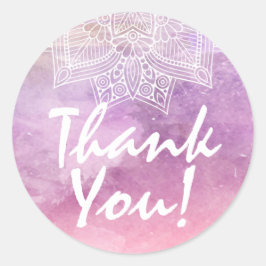 水の色マンダラホリスティックー癒しありがとう ラウンドシール