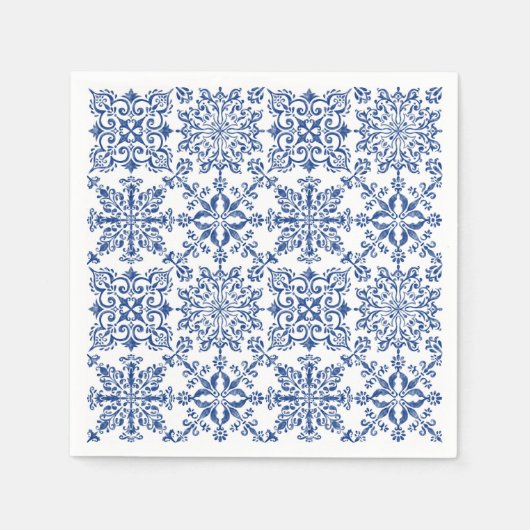 水の色マンダラAzure懸命プラスチックのコースター スタンダードカクテルナプキン (正面)