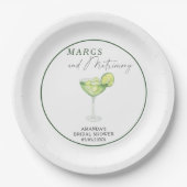 水の色マーガアンドマトリモニーブライダルシャワー ペーパープレート (正面)