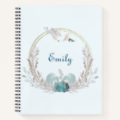 水の色マーメイドとリース弾丸ジャーナル ノートブック (正面)