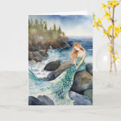 水の色マーメイド考えズ・オブ・ユー カード (黄色い花)