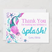 水の色マーメイド誕生日ありがとう サンキューカード (正面)