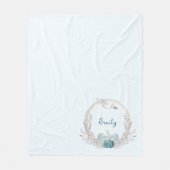 水の色マーメイド&リース パーソナライズされた フリースブランケット (正面)