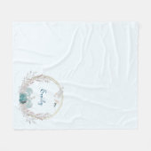 水の色マーメイド&リース パーソナライズされた フリースブランケット (正面(横))