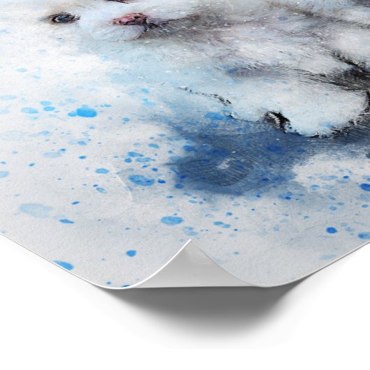 水の色ミックスメディアキッテン&パピーバディ ポスター (角)