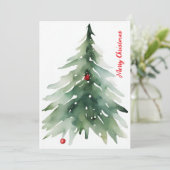 水の色ミニマリストグリーンクリ企業のスマス シーズンカード (スタンド正面)