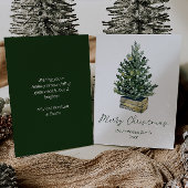 水の色ミニマリストパインツリーメリークリスマス シーズンカード