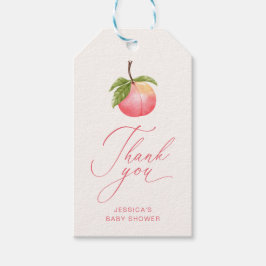 水の色ミニマリストピーチサンキューベイビーシャワー ギフトタグ