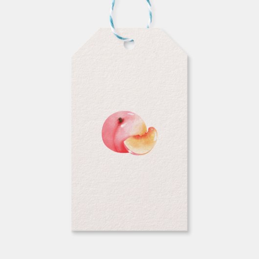 水の色ミニマリストピーチサンキューベイビーシャワー ギフトタグ (裏面)