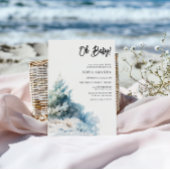 水の色ミニマリスト冬の赤ちゃんシャワー 招待状